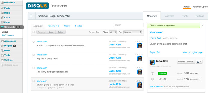 WordPress Plugin Disqus comment system