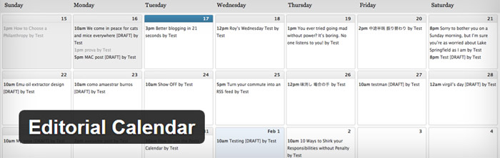 WordPress plugin editorial calendar