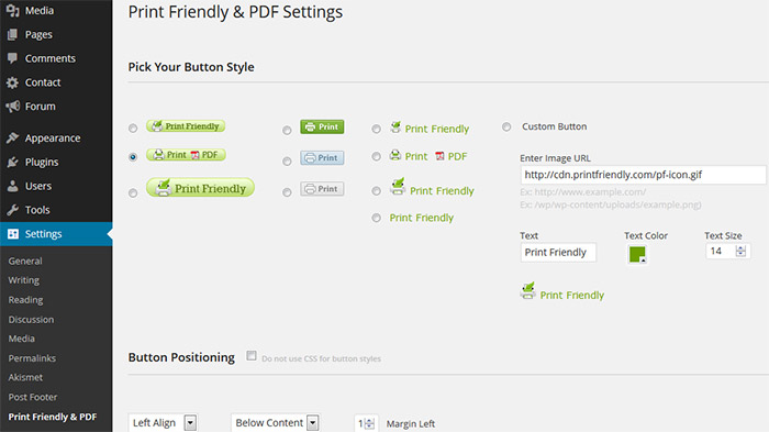 WordPress plugin pdf dugme