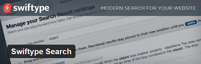 WordPress Plugin Swiftype search